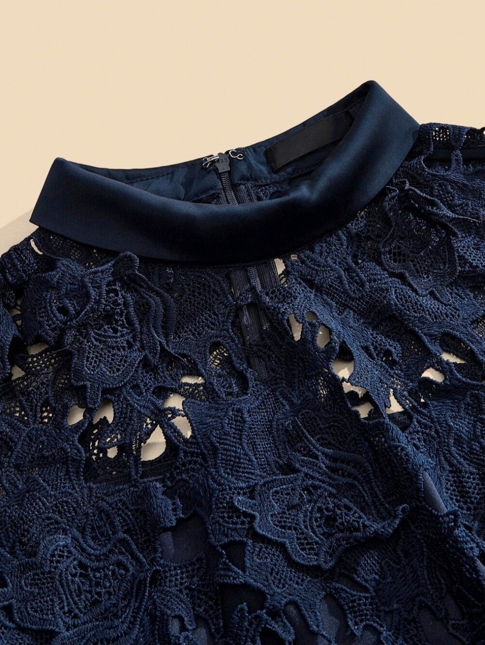 New Navy Blue Lace Long Mermaid Dress